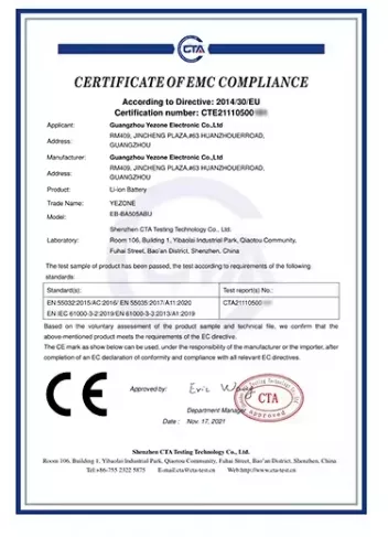 YEZONE CE quality management certificate