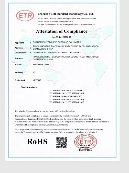 YEZONE mobile repair parts factory quality certificate